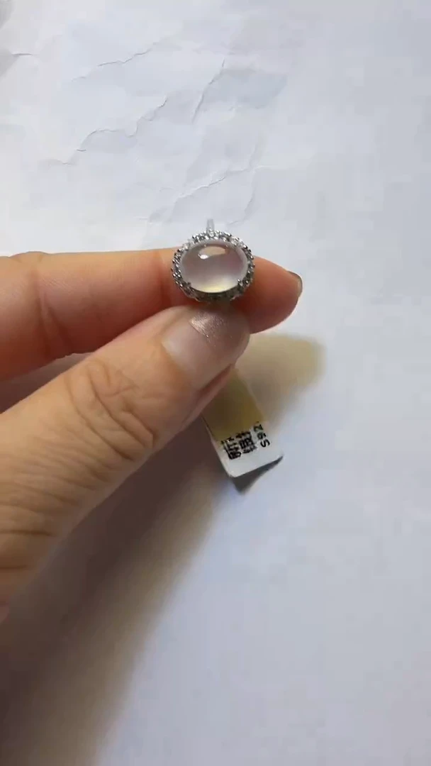 银S925镶嵌戒指翡翠925银镶缅甸A货翡翠戒指