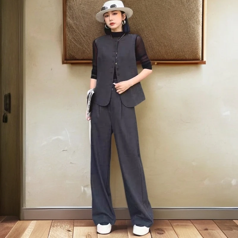 A1573休闲风极简风轻熟风时尚套装西裤上衣百搭直筒春秋气质显瘦