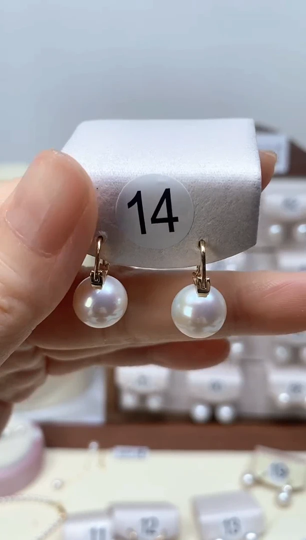 银S925镶嵌淡水珍珠耳饰茶壶耳扣金