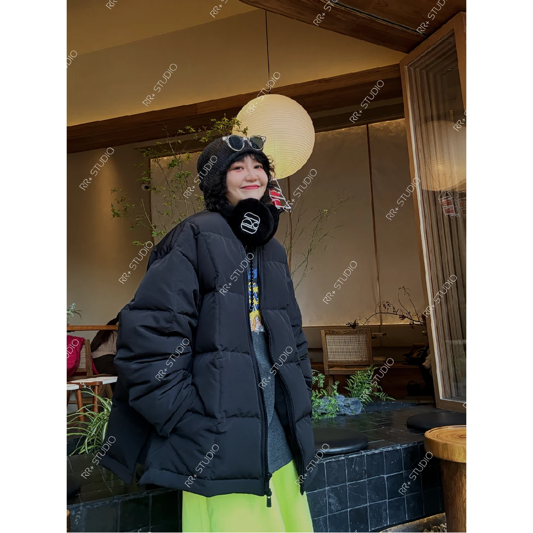 21183极简廓形绗格羽绒服女秋冬时尚休闲大气无领外套