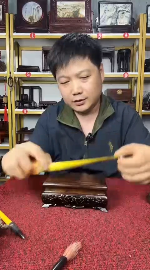 紫檀木类书架14.5*9CM黑檀底座