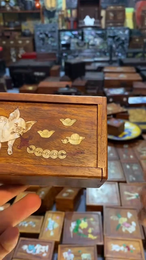 木螺钿镶嵌小财猪机关盒