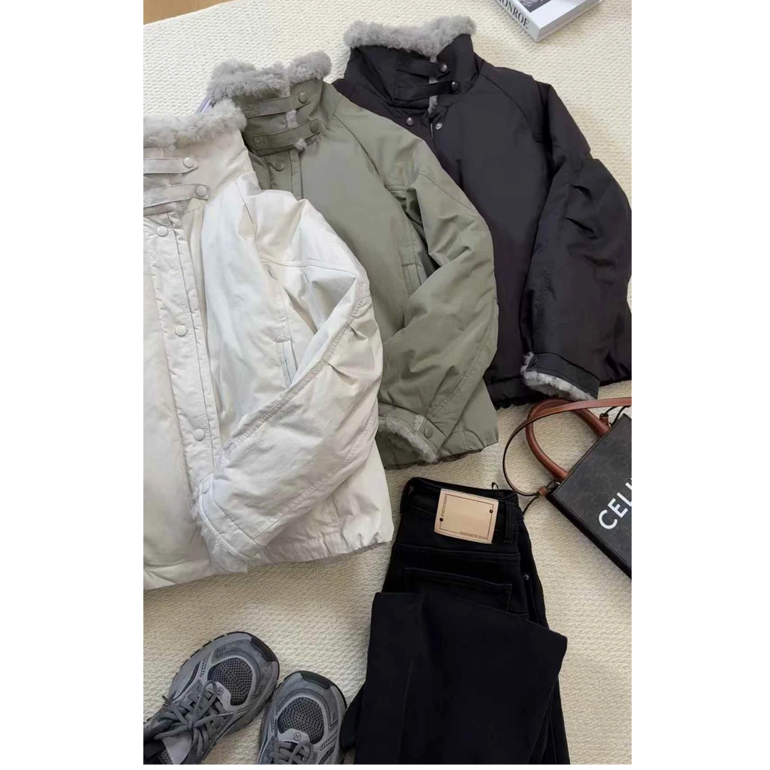 TY2【毛领派克】氛围感简约派克式羽绒服（衣长62）