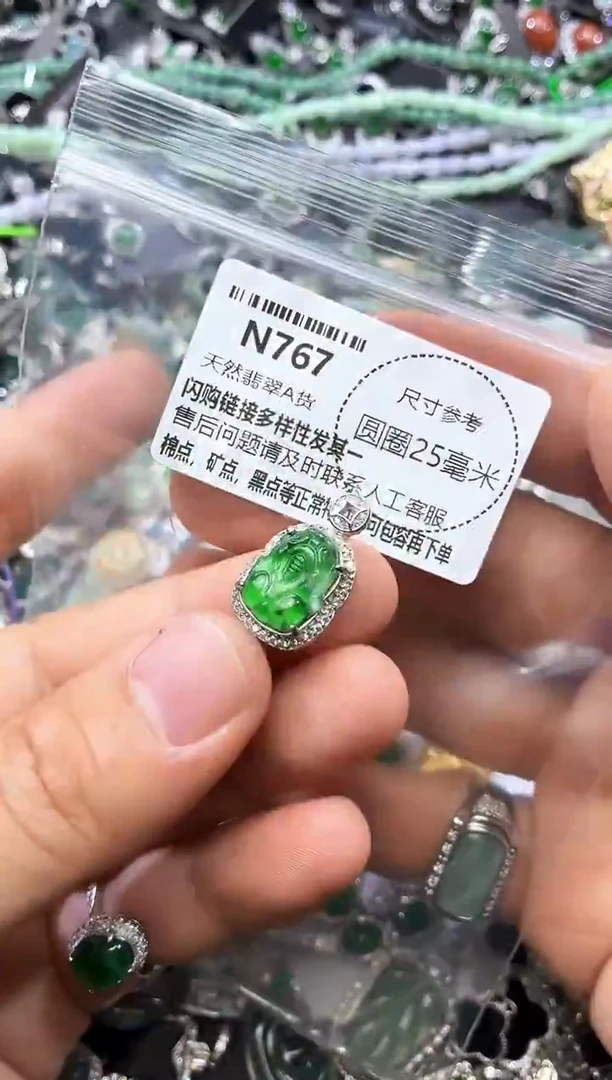 翡翠未镶嵌颈饰N767吊坠