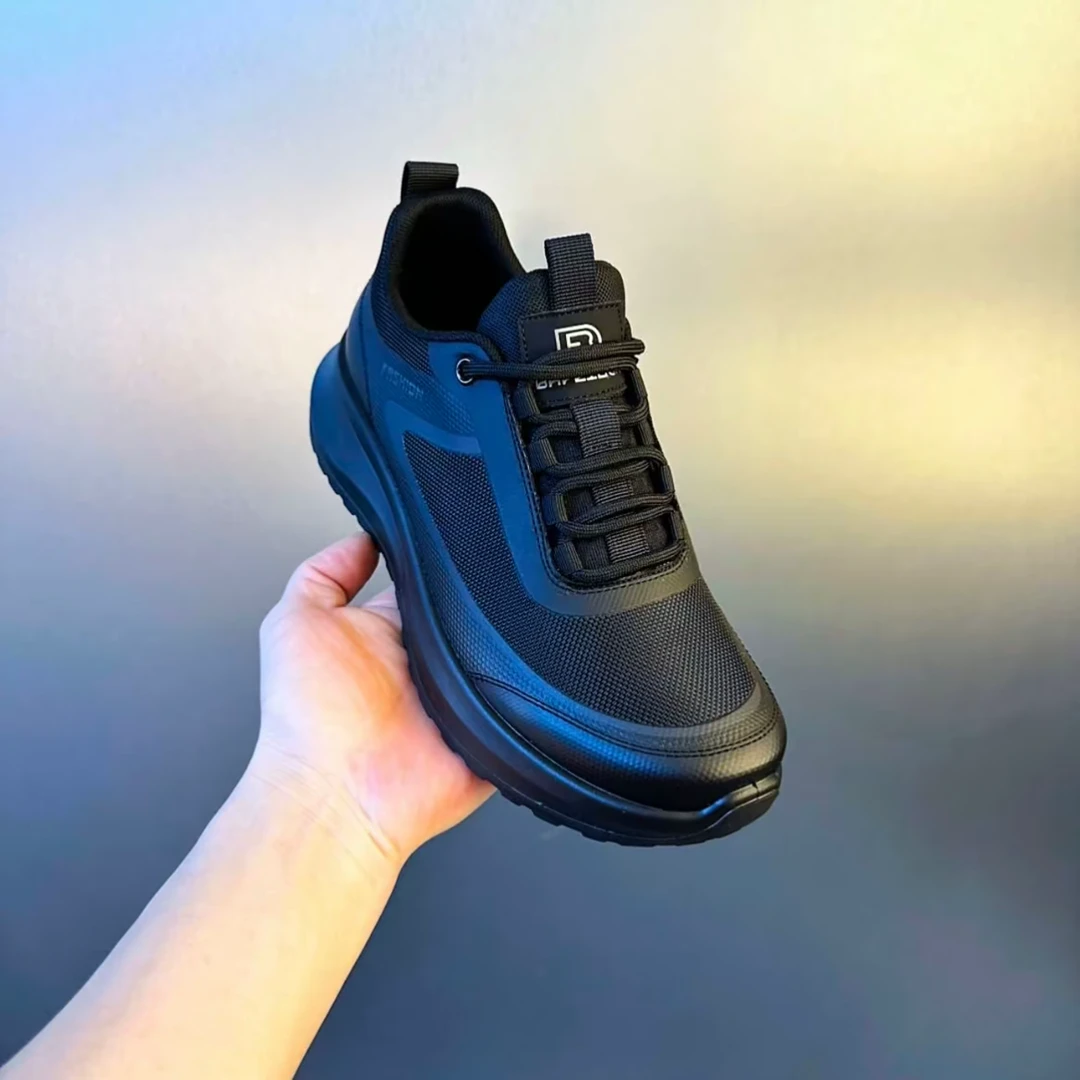 新款广州透气纯色时尚休闲鞋男款轻便舒适网面跑鞋鞋子飞织时尚