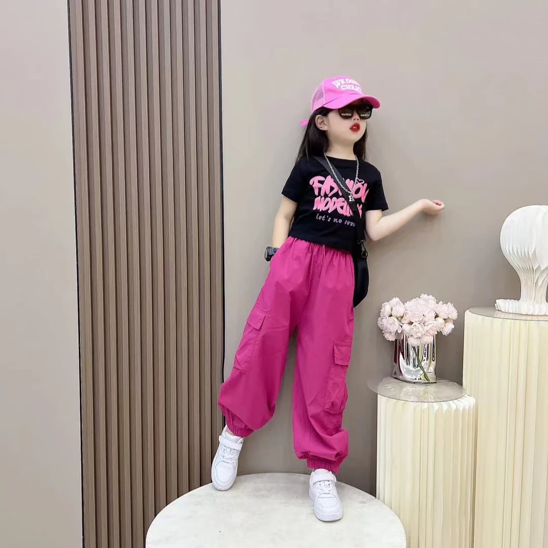 女童套装夏装洋气2025新款洋气儿童装夏季中大童休闲工装裤两件套