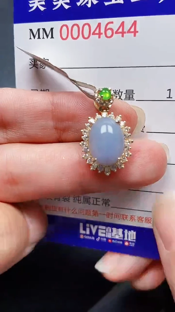 颈饰银S925镶嵌翡翠4644