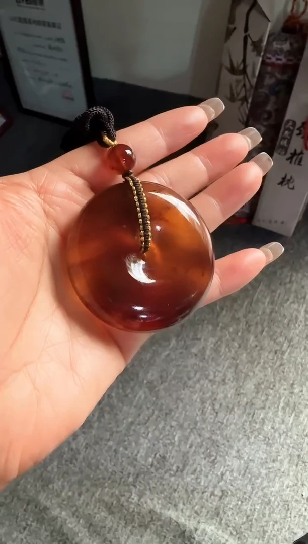 琥珀颈饰未镶嵌俊*#75缅甸琥珀紫罗兰吊坠