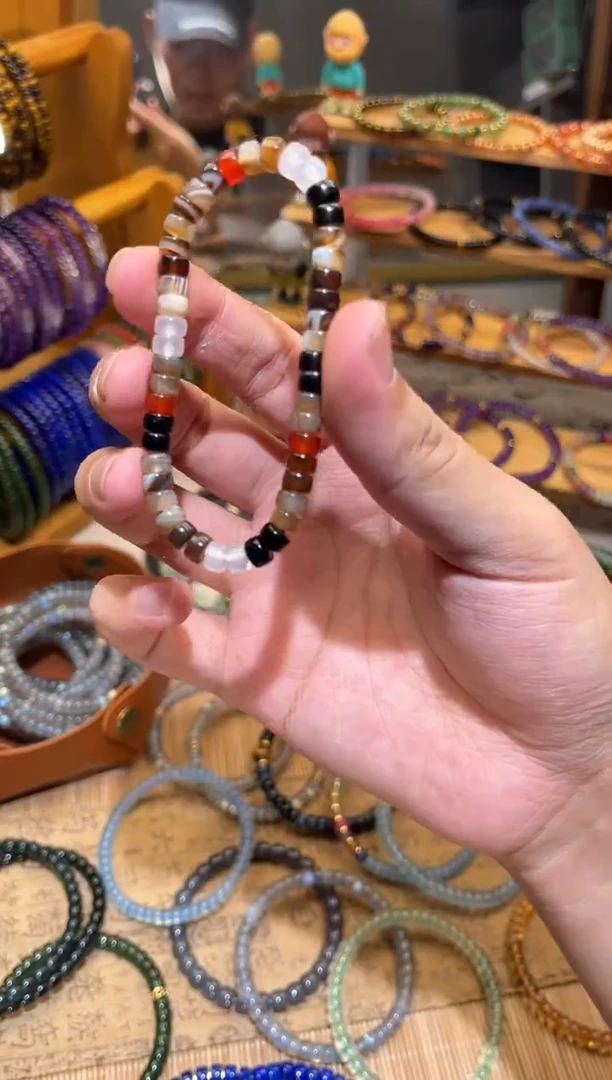 玛瑙/玉髓手串未镶嵌小咖啡玛瑙