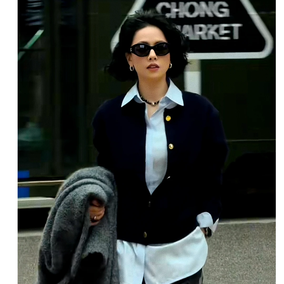 W.Diva【心香】春季时尚洋气简约纯色开衫羊绒羊毛毛衣4Z1333089