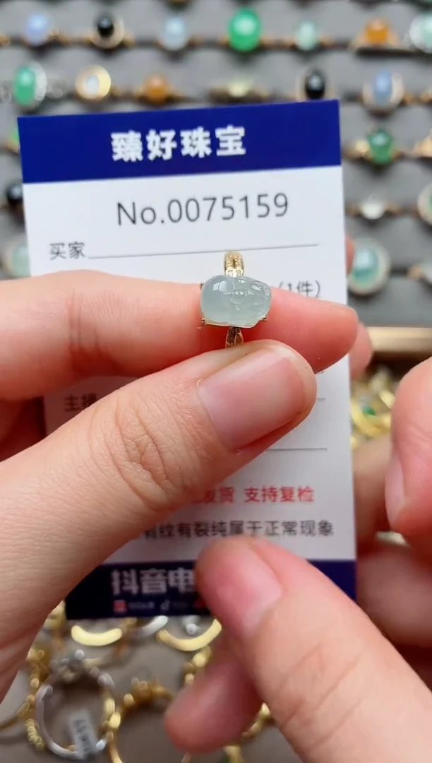 银S925镶嵌戒指翡翠1