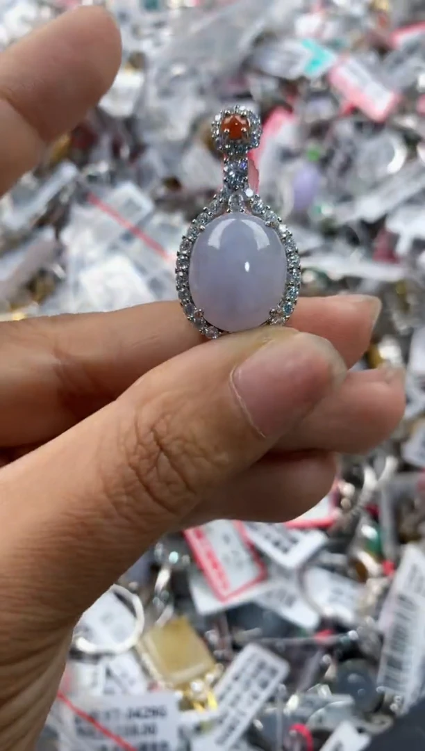 银S925镶嵌戒指翡翠11     9