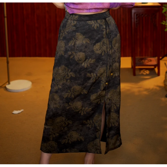 [孤山曲]柒夫人高定新中式国风半身裙