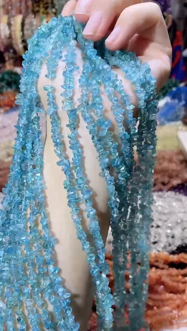 未镶嵌珠宝半成品水晶小蓝磷灰