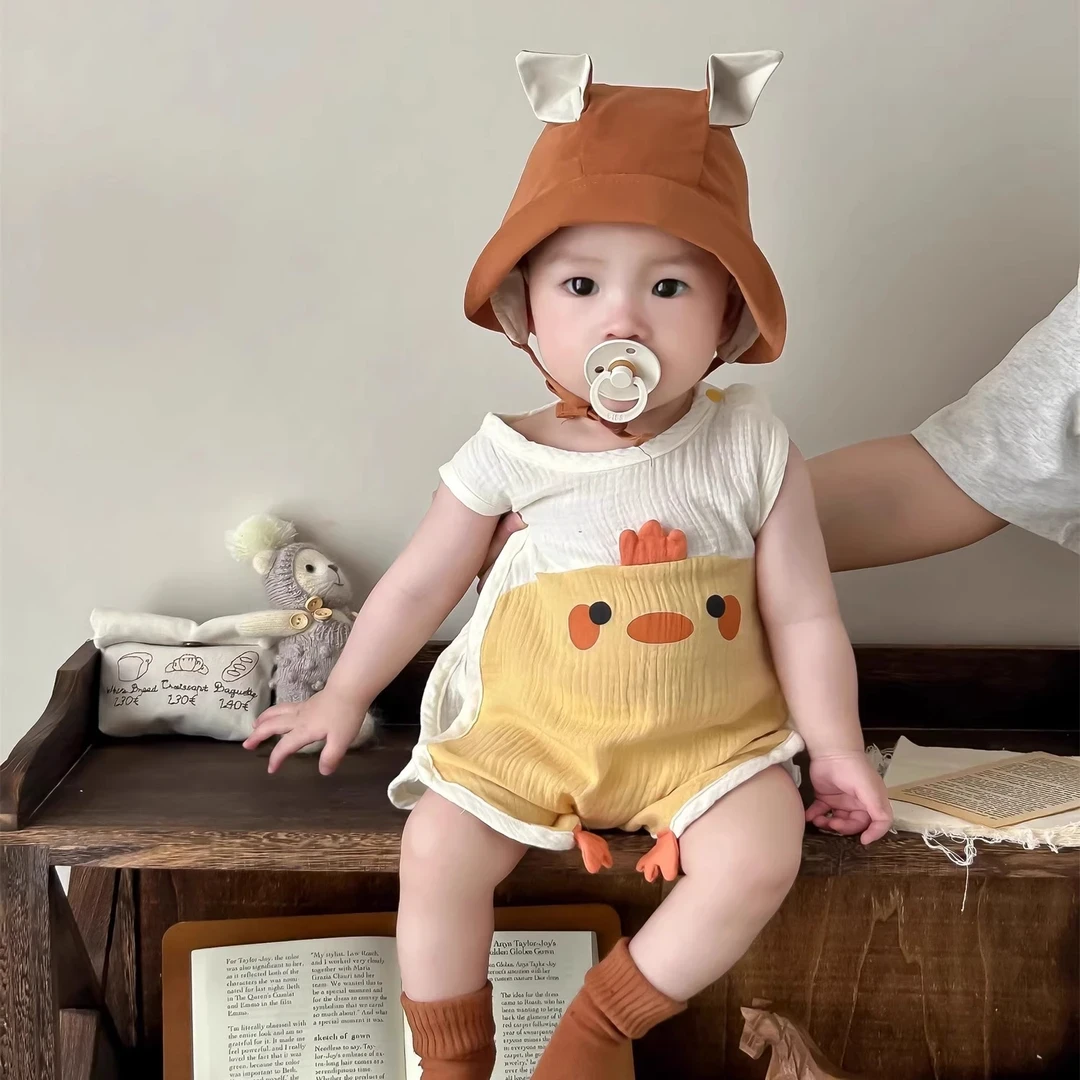 婴幼儿连身衣夏季薄款衣服琵琶衣闭档纯棉宝宝哈衣爬服