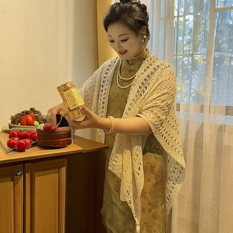 【盼盼精选】重工浮雕刺绣工艺国风旗袍裙老钱风气质富贵感连衣裙