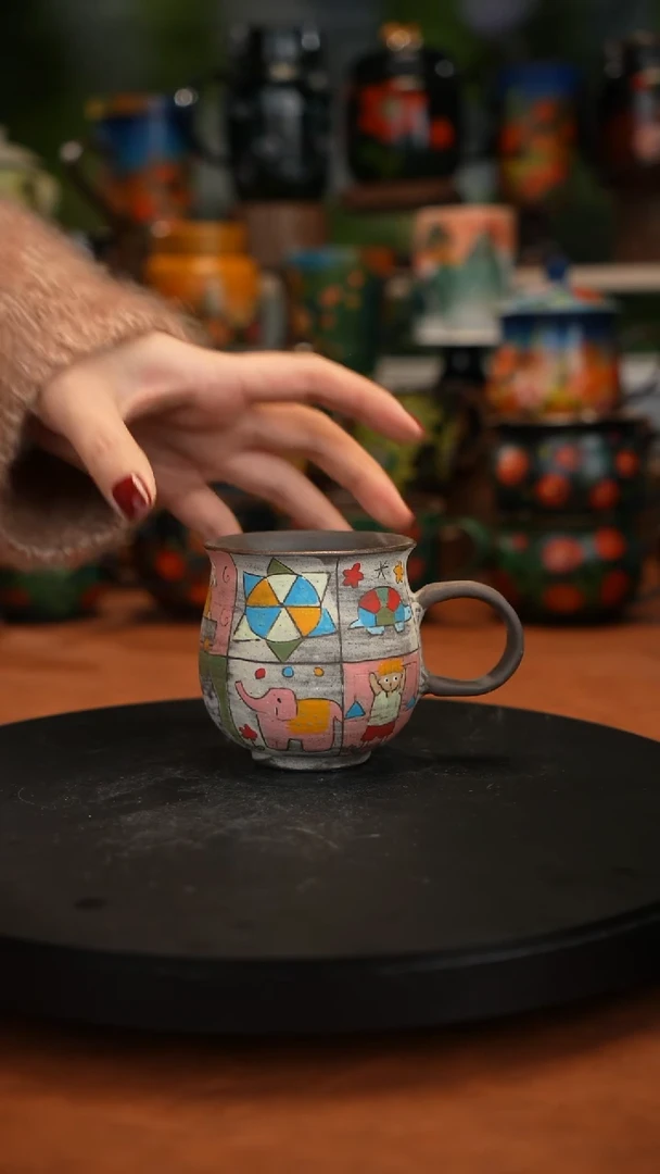 紫砂油画手绘釉下彩