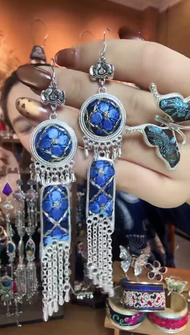 刺绣纯手工民族风耳环