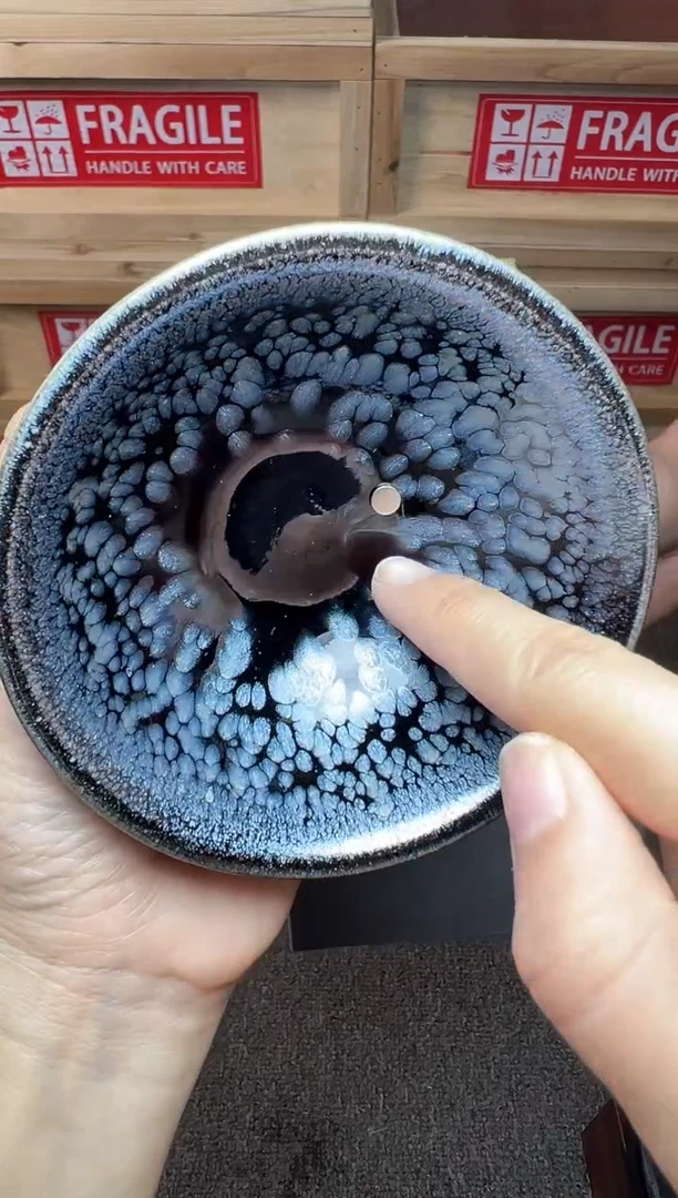 茶盏金奖油滴 公碗 建窑建盏主人杯