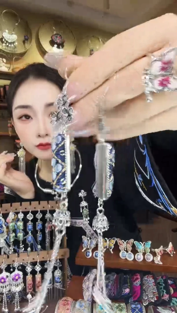 刺绣非遗刺绣民族风耳环