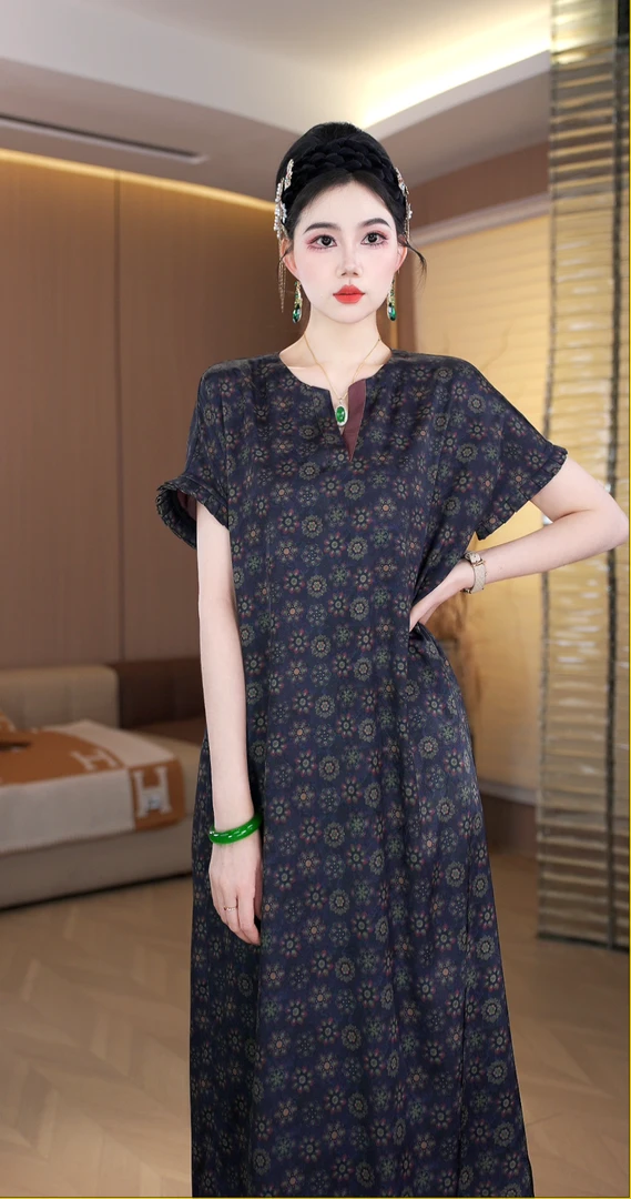 【启源】夏季新款休闲百搭显白不闷热洋气显年轻显瘦连衣裙-8957#