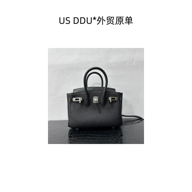 A194 黑色银扣铂金19mini颈纹togo皮手提包2002/D014