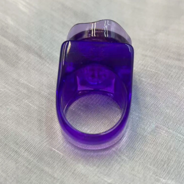 非金属亚克力戒指 【伊琳甄选】紫色戒指配饰女款气质百搭饰品时尚