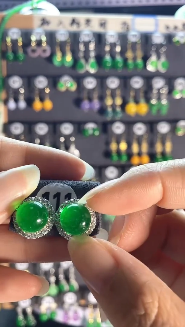 翡翠银S925镶嵌耳饰111.....