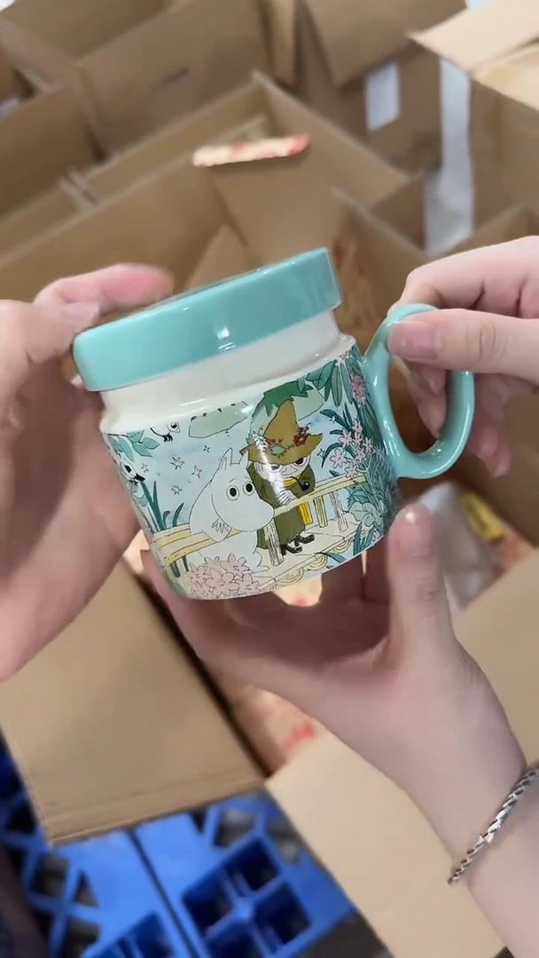 瓷片姆明森林盖杯(含茶滤)