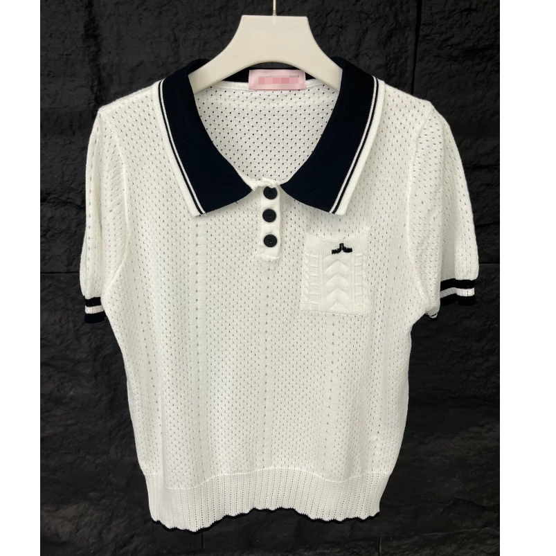 雅家原版上衣女2025夏季新款袖口黑白条纹针织衫150052