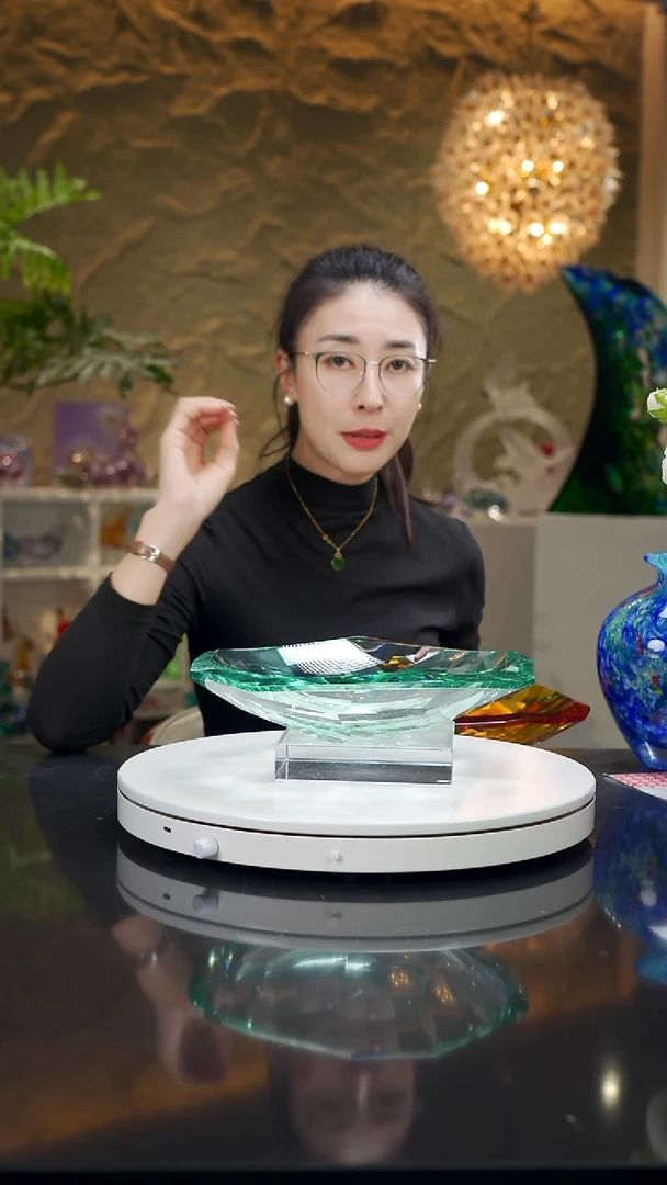 琉璃湖水绿色切面果碗