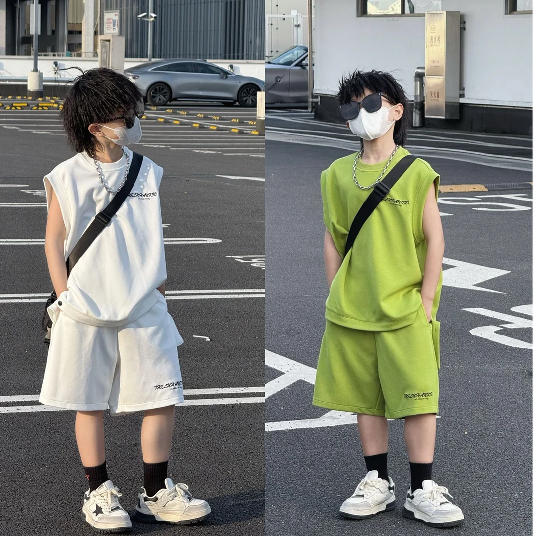 男童夏装套装2025新款夏季中大童儿童男孩休闲运动夏款酷帅套装潮