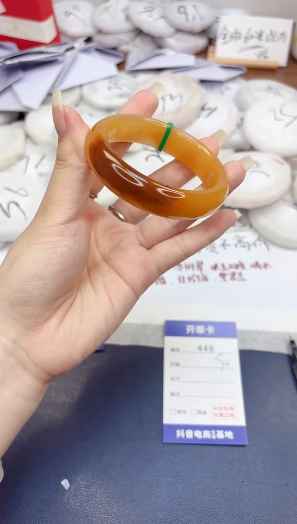 石英质玉手镯未镶嵌449-财气镯-圈口55