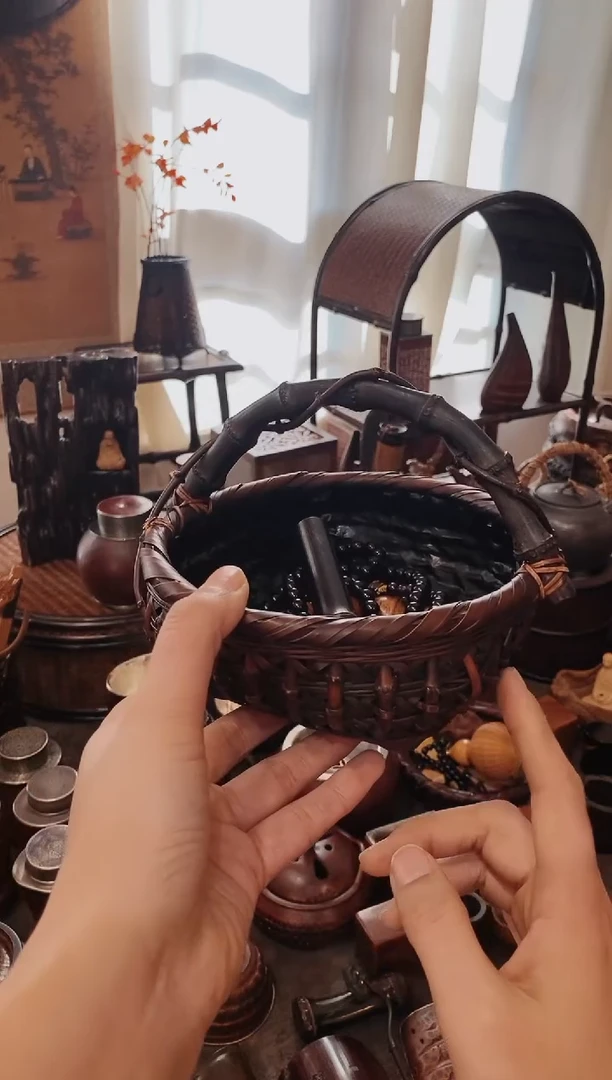 漂*梅竹编精品款小碳筐