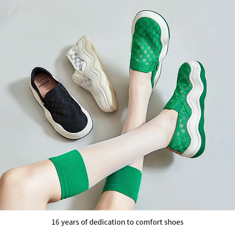 J&M/快乐玛丽春夏新款百搭透气薄款网面波浪底镂空鞋+87312W