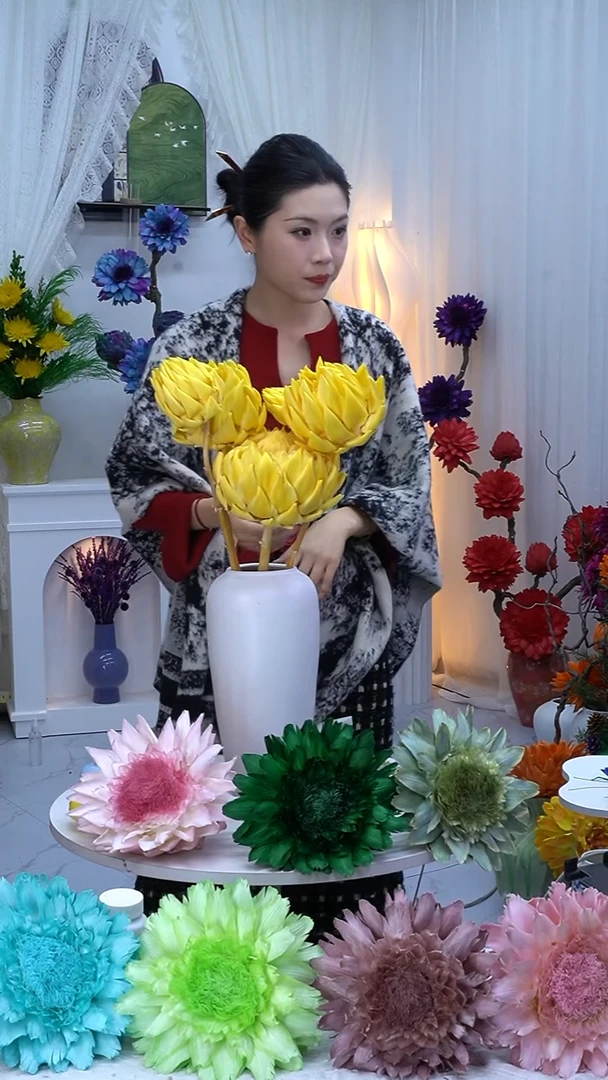 永生洋蓟黄色5头【微瑕】8783