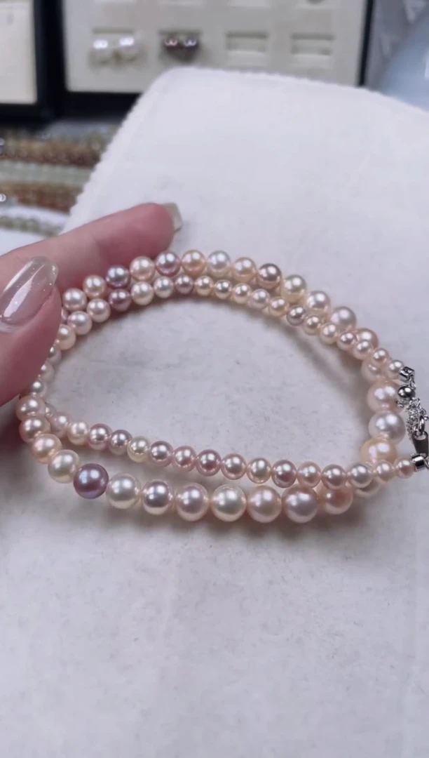 【闪购商品】淡水珍珠项链银S925镶嵌S111