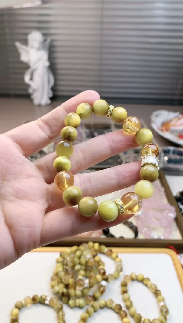 【闪购商品】水晶珠宝半成品未镶嵌金虎眼单圈