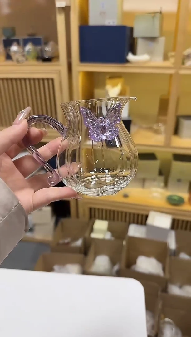 紫色蝴蝶洛神公道杯