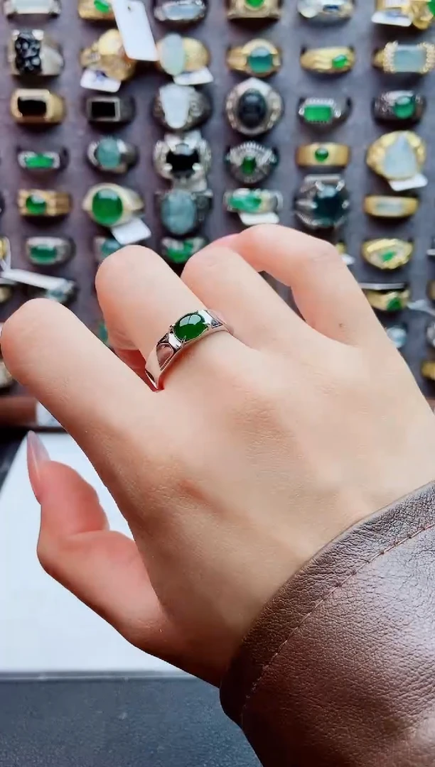 未镶嵌戒指翡翠天然翡翠男戒