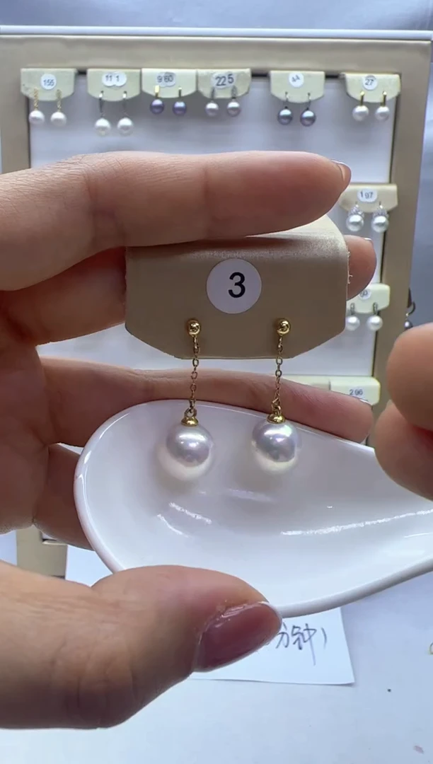 【闪购商品】淡水珍珠耳饰银S925镶嵌3