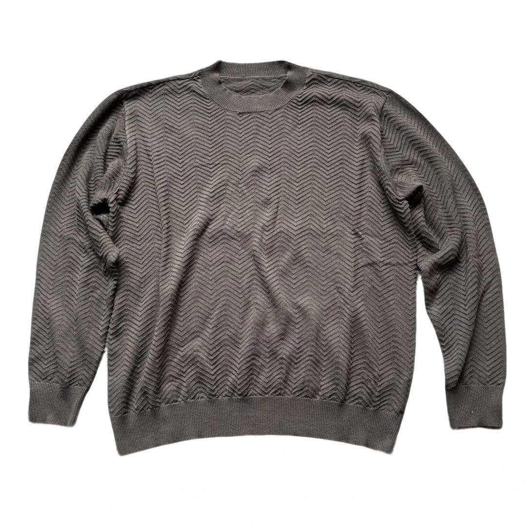 Tetrameter男士圆领水波纹针织线衫
