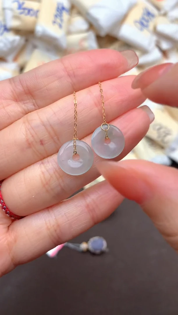 翡翠挂件18K金镶嵌一