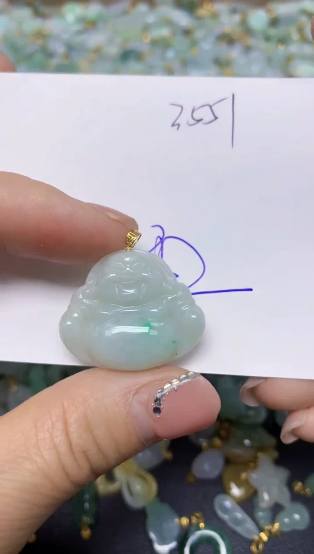 【闪购商品】翡翠挂件18K金镶嵌 天然翡翠A货