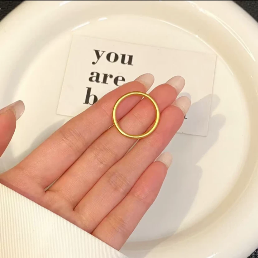 铜合金戒指 经典古法素圈戒指/戒圈圆条磨砂闭口戒指