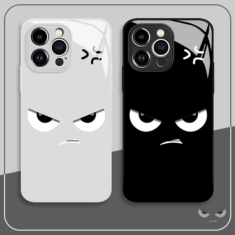 凶凶表情手机壳苹果16promax趣味iphone15简约14情侣13玻璃12适用