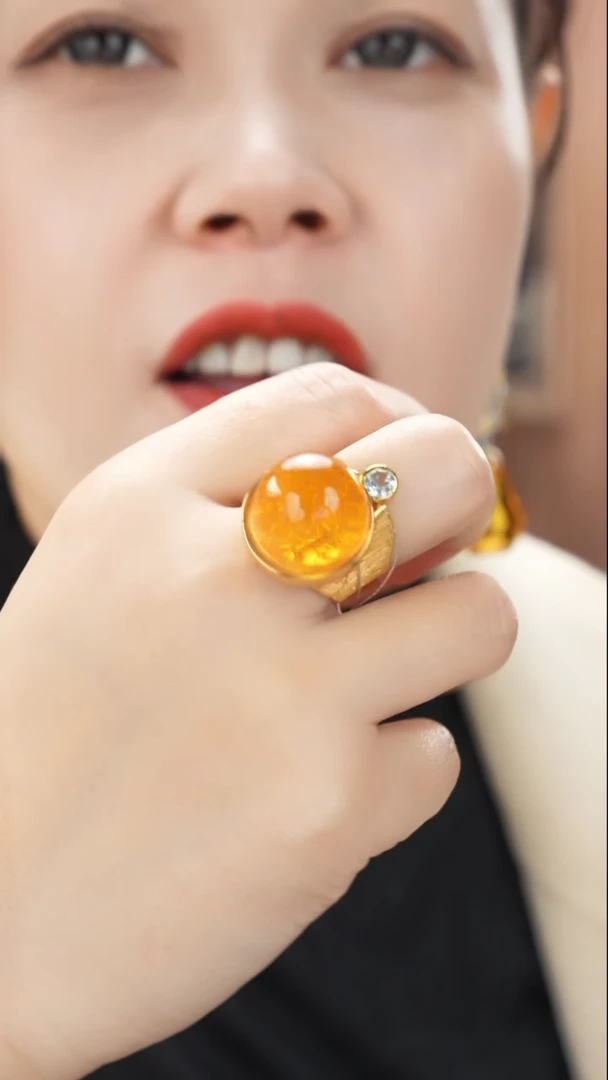 琥珀吊坠(不含链)未镶嵌特色蜜蜡戒指