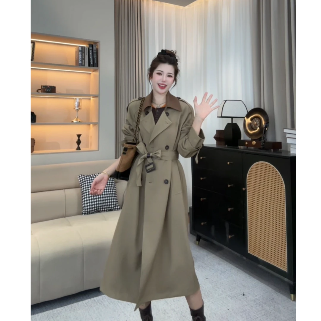 法式气质高级感风衣外套女2025秋冬卡其色中长款复古英伦轻奢大衣