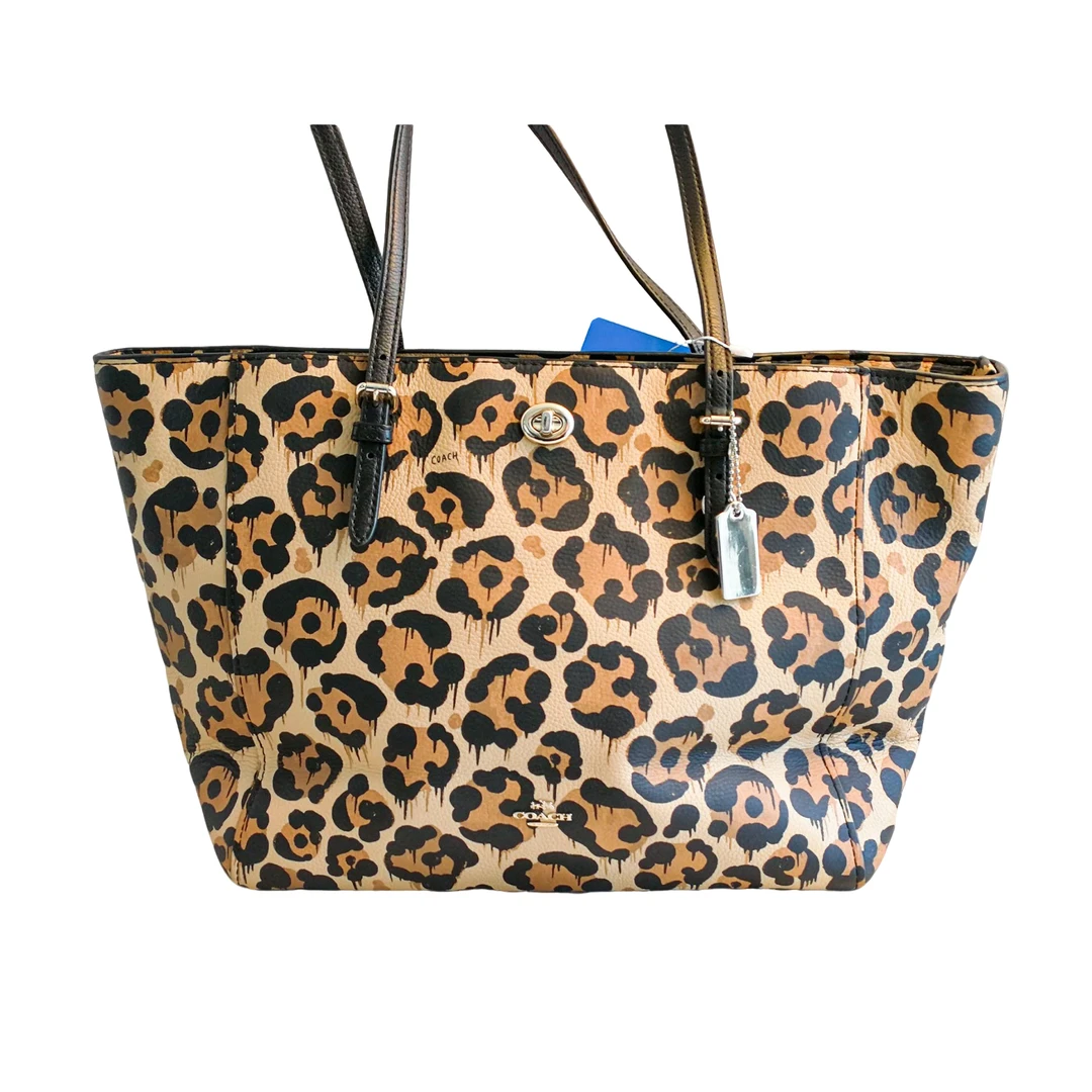 95新 COACH/蔻驰 coach 豹纹托特包 031230