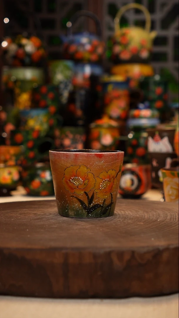 紫砂油画手绘釉下彩